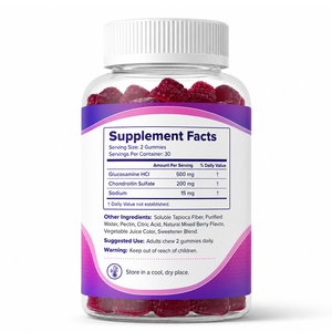 Gummies de Glucosamine et Chondroïtine Biologiques Sans Sucre avec Supplément de Glucosamine Hydrochloride pour le Soutien de la Santé Articulaire des Adultes - Product Image 6
