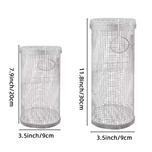 Cage <span class=keywords><strong>de</strong></span> <span class=keywords><strong>barbecue</strong></span> portable résistante à la chaleur avec crochet et fourchette, emballée individuellement pour le camping en plein air, les pique-niques, les barbecues et l'utilisation familiale - Product Image 2