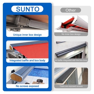 <span class=keywords><strong>Voile</strong></span> de protection solaire rétractable SUNTO pour terrasse extérieure, pare-soleil pour fenêtre, protection solaire rouge imperméable, auvent - Product Image 6