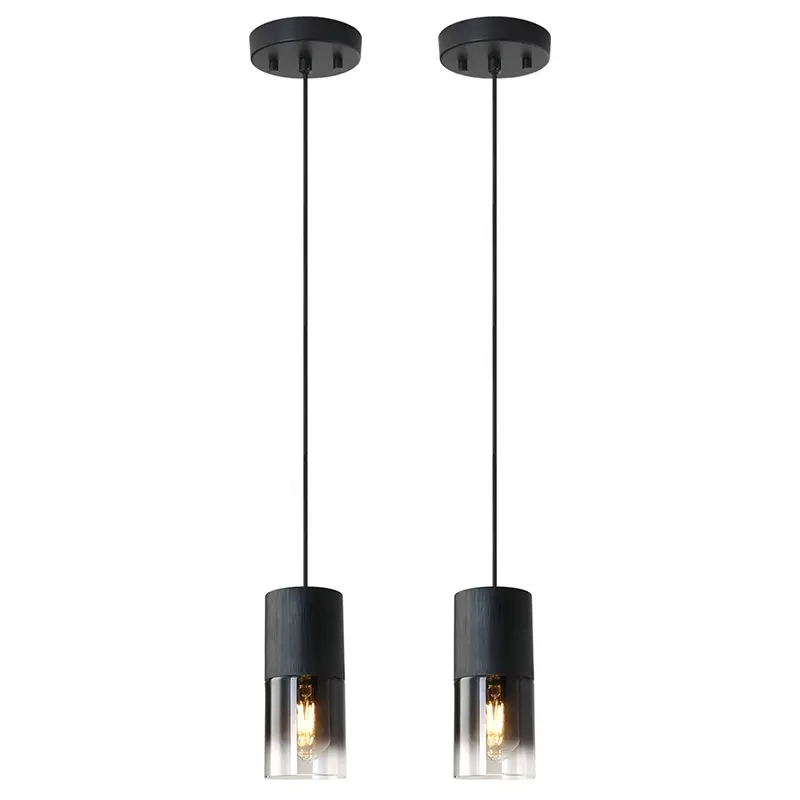 New Arrival Pendant Light Cylinder Glass Shade Modern Decoration Kitchen Restaurant Hanging Lights Pendant Lamp Chandelier