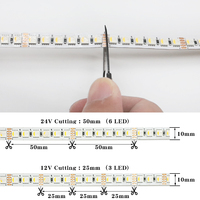 Tira de Luces LED SMD 5050 RGBW de 24 V 12 V 120 LED/m de Alta Densidad con Control Remoto por Aplicación para Fiestas, KTV, eSports, Rollo de 5 m/10 m