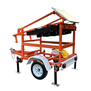 Remorque de signalisation routière à énergie solaire avec écran LED et feux clignotants pour avertissement de travaux routiers, protection IP65 - Product Image 3