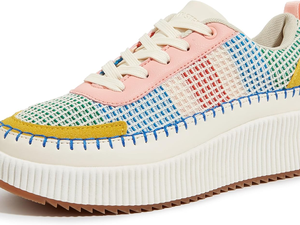 <span class=keywords><strong>LUCKY</strong></span> STEP Sneaker da Donna con Plateau Tie-Dye, Scarpe da Corsa e Passeggio Leggere Antiscivolo con Lacci Arcobaleno - Product Image 1