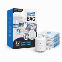 En stock – Lot de 30 sacs de rangement sous vide réutilisables pour vêtements avec pompe électrique USB – Kit de gain de place pour les vendeurs
