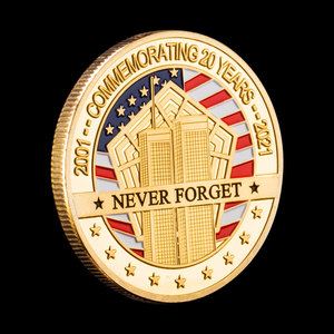 Chất lượng cao 9 11 Tribute Đồng Xu mạ vàng <span class=keywords><strong>NYC</strong></span> Skyline lưu niệm thách thức đồng xu cho bộ sưu tập hoặc quà tặng - Product Image 6