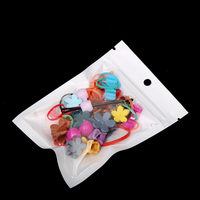 Logo personnalisé blanc clair fermeture à glissière fermeture à glissière sac d'emballage de stockage en plastique pour bijoux étui de téléphone cadeau avec trou de suspension