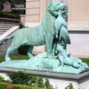 유명한 야외 장식 금속 야생동물 암호사 조각상 대형 청동 호랑이 조각상 - Product Image 4