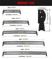 Barre lumineuse LED incurvée universelle 12V/24V, 22-52 pouces, combiné spot et flood, éclairage tout-terrain pour camion, SUV, VTT, UTV, 4x4