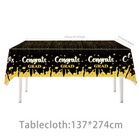 Or noir 2026 saison de remise des diplômes cérémonie de fête à thème assiettes en papier jetables gobelets en papier drapeau tirant la vaisselle tournante