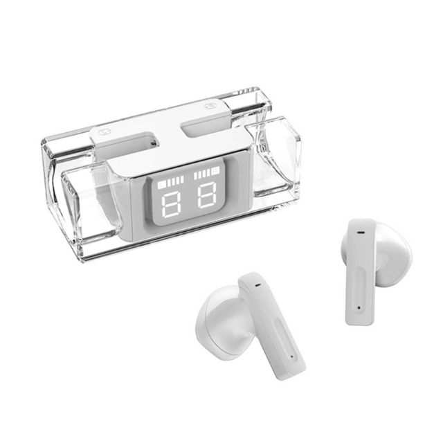 TWS Wireless Earbuds Bluetooth 5.2 Headphones Transparent Charging Case Digital Display Touch Control Stereo Earphones