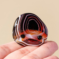 Figurine de gnome sculptée en agate rayée naturelle, mignonne, en pierre de cristal de guérison, pour Reiki, Feng Shui, décoration intérieure, cadeau