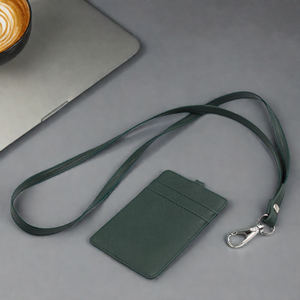 Étudiant porte-carte d'identité pour badge de travail en cuir PU de qualité supérieure avec belle lanière de tour de cou - Product Image 2