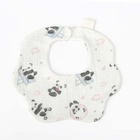 Nouveaux bavoirs pour bébé jetables imprimés en couleur unie 100% coton dentelle 360 degrés imperméables à franges stéréo pour bébé nouveau-né pétales