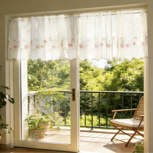 Tende Corte da Cucina Stile Country di Alta Qualità <span class=keywords><strong>con</strong></span> Stampa Floreale a <span class=keywords><strong>Rose</strong></span>, Mezza <span class=keywords><strong>Tenda</strong></span> <span class=keywords><strong>con</strong></span> Design Floreale - Product Image 2