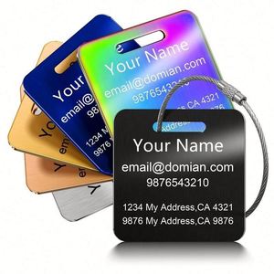 Custom Logo Luggage Tags Wholesale, Stainless Steel Label Tag with Strap, Low MOQ for Hotel & Corporate <b>Gifts</b> - Product Image 1