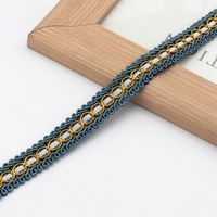 Bordures en dentelle brodée de fil doré coloré de 1,8 cm, pour rideaux, canapés, coussins, chaussures, chapeaux, décoratives, 11,5 mètres