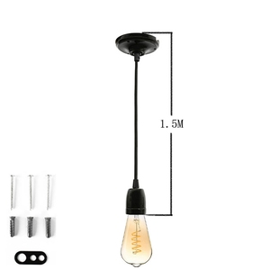 Ánh sáng bóng đèn ổ cắm chủ vít trong tiêu chuẩn cơ sở trung bình Edison retro Mặt dây chuyền bóng đèn E26 E27 đèn ổ cắm với Shade Ring - Product Image 4