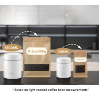 Pot de stockage de café automatique sous vide pour la maison, 8,8 oz (500 ml), rechargeable, hermétique, pour grains de café