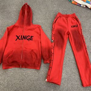 Conjunto de Chándal de Felpa Francesa de Algodón de Diseño OEM 2026, Ajustado y de Alto Gramaje, con Bordado de Chenilla Personalizado de Dos Piezas para Hombre - Product Image 2