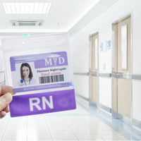 Porte-cartes transparent et souple OEM ODM à bas prix, fermeture étanche, porte-clés léger, porte-badge en PVC