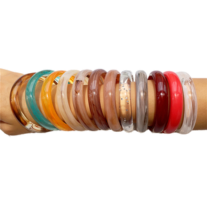 Pulsera de Moda Vintage Ecológica CRAFTS HUB, Brazalete Acrílico Geométrico Multicolor de Venta Caliente para Mujer, Aniversario, Venta al por Mayor - Product Image 4