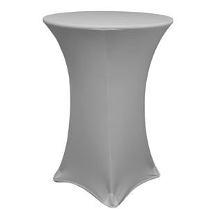 Commercial Grade Spandex Cocktail <b>Table</b> <b>Cover</b> with Washable Stretch Fabric and Custom Labels for Bulk Hospitality Supply - Product Image 1