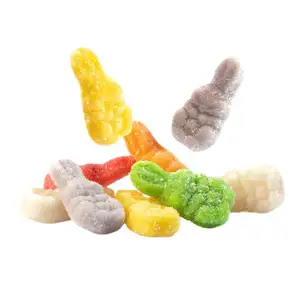 Yeni paskalya şeker toptan karikatür tavşan şekilli tasarım çeşitli meyveli yumuşak tatlı buzlanma sakızlı şeker