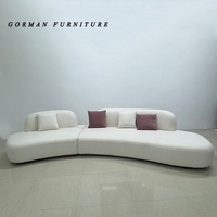 Italienisches Modernes Hochwertiges Premium-Luxus Modulares Sofa-Set Wohnzimmermöbel Lounge Samt-Stoff Gepolsterte Geschwungene Sofas