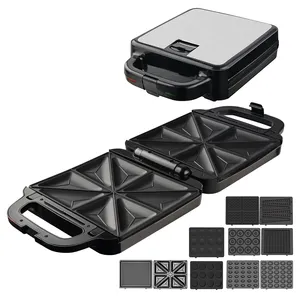 Elettrico staccabile 4 fette più nuovo Sandwich Waffle Maker Panini contact grill tostapane macchina