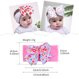 C & J Yanye <span class=keywords><strong>fascia</strong></span> colorata con fiocco a pois rosso mela morbido copricapo in cotone per bambini <span class=keywords><strong>fascia</strong></span> elastica - Product Image 5
