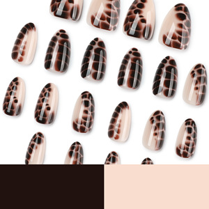 Uñas postizas de almendra con textura de cocodrilo, removibles y reutilizables, para manicura casera o de salón, suministros para bricolaje. - Product Image 4