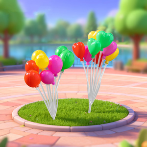Cute Colorful Mini Plastic Crafts Miniature <b>Balloon</b> Ornaments for Fairy Garden Terrarium Cake Decoration Dollhouse Accessories - Product Image 2