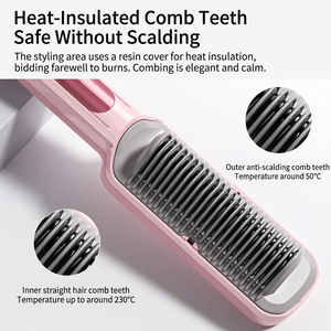 <span class=keywords><strong>Brosse</strong></span> <span class=keywords><strong>lissante</strong></span> sans fil avec batterie 4000 mAh, 3 réglages de température et conception anti-brûlure pour une utilisation double (lisse/bouclé) - Product Image 3