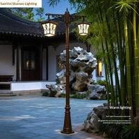 Lampadaire solaire IP65 en acrylique pour jardin, 3 mètres, style chinois, pour aménagement extérieur