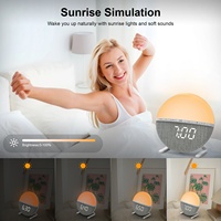Meistverkaufter Elektrischer USB-Simulierter Sonnenaufgang Romantischer Digitaler Mehrfarbiger Wecker Einstellbare Helligkeit Aufwachlicht Hotel