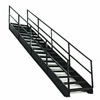 Escaliers intérieurs en métal, escaliers extérieurs préfabriqués en acier doux, escaliers droits