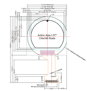 Cao performance1.07 ''1.07 inch Vòng <span class=keywords><strong>OLED</strong></span> Bảng điều chỉnh 136x160 độ phân giải 14 pin màu trắng Vòng <span class=keywords><strong>OLED</strong></span> màn hình hiển thị cho đồng hồ thông minh - Product Image 4
