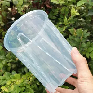 厚いプラスチック透明透明丸い胡蝶蘭ブレススリットガーデン植木鉢