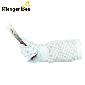 Proveedor de EE. UU. Guantes de cuero de apicultura ventilados profesionales Diseño de manga corta Cierre de puño de Velcro Nueva condición Guante de abeja - Product Image 2