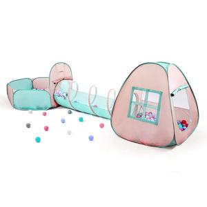 Maison de jeu pliable pour enfants et tout-petits, intérieur/extérieur, tunnel de jeu pour bébé, tente de jeu pop-up avec tunnel et fosse à balles - Product Image 1
