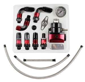 Racing Verstelbare <span class=keywords><strong>Fuel</strong></span> <span class=keywords><strong>Pressure</strong></span> <span class=keywords><strong>Regulator</strong></span> Kit Olie 0-100psi Gauge Een-6 Fittings - Product Image 1