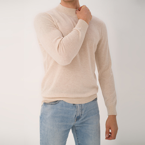 Вязаный пуловер, джемпер, Осенний плотный шерстяной свитер с круглым вырезом, 100% кашемир, мужской - Product Image 3