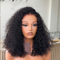 Perruques courtes en cheveux humains brésiliens bouclés crépus bon marché, coupe pixie, perruques en dentelle suisse, perruques en dentelle HD pour femmes noires