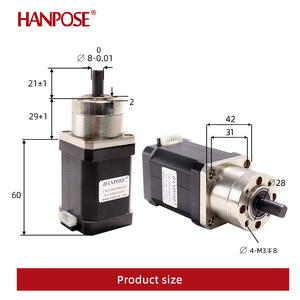 มอเตอร์สเต็ปเปอร์ HANPOSE 17HS6401S-PG <span class=keywords><strong>12V</strong></span> อัตราทด 51:1 71:1 มอเตอร์แบบมีเกียร์ดาวเคราะห์สำหรับแขนกลอัตโนมัติ Nema 17 - Product Image 3
