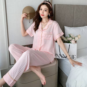 Pigiama <span class=keywords><strong>da</strong></span> Donna di Tendenza, Design con Maniche Corte in Seta, Abbigliamento <span class=keywords><strong>da</strong></span> Notte per Coppie, Tinta Unita Jacquard, Vestaglie <span class=keywords><strong>da</strong></span> <span class=keywords><strong>Casa</strong></span> per <span class=keywords><strong>Uomo</strong></span> - Product Image 6