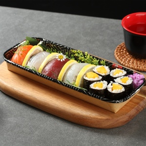 Bandeja de Papel Kraft para <span class=keywords><strong>Sushi</strong></span> SM7-1102 <span class=keywords><strong>Sakura</strong></span> y Marrón, Impresa a Medida, Precio Económico, Venta al por Mayor de Fábrica, con Tapa de PET para Comida Rápida - Product Image 5