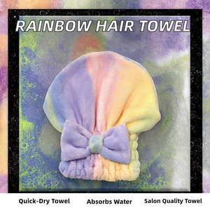 <span class=keywords><strong>Bonnet</strong></span> <span class=keywords><strong>de</strong></span> séchage en microfibre super absorbant pour femmes épaissi imprimé couleurs arc-en-ciel serviette <span class=keywords><strong>de</strong></span> douche à séchage rapide pour cadeau <span class=keywords><strong>de</strong></span> plage - Product Image 2