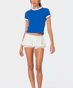 تي شيرت قطني أبيض مخصص قصير للسيدات ، تي شيرت مطبوع بشاشة عالية للهيب هوب للنساء ، تي شيرت للأطفال بتصميم علوي قصير - Product Image 4