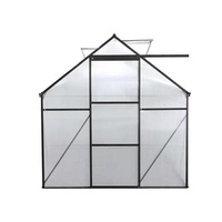 Kit de serre en polycarbonate pour jardin extérieur de 12 'x 6' avec 1 porte coulissante