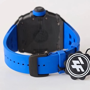 Esfera de reloj de fábrica de alta calidad con correa de caucho azul y negra y movimiento con correa de caucho azul de 13.5 mm - Product Image 4